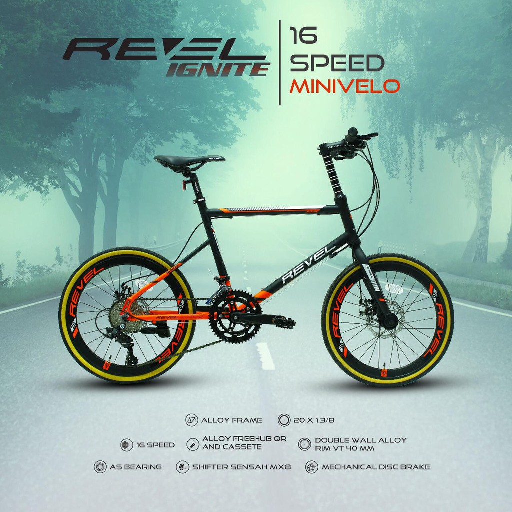 Sepeda minivelo revel ignite 16 speed sport