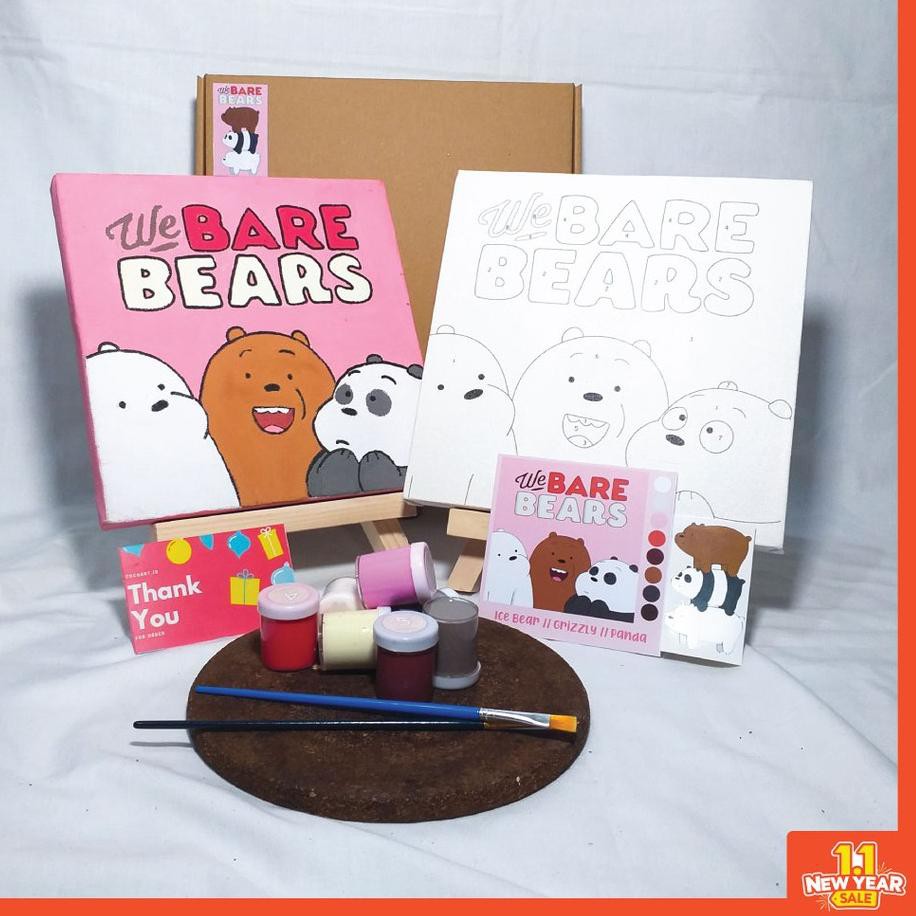 

Paint By Number Kit [ We Bare Bears ] - Cocoart.id I Kanvas 20 x 20 cm [KODE BARU 138]