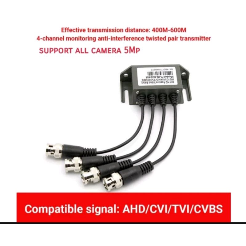 Video balun 4ch video balun 4 Channel original Taiwan hybrid 4 camera 4in1 support 5mp 5