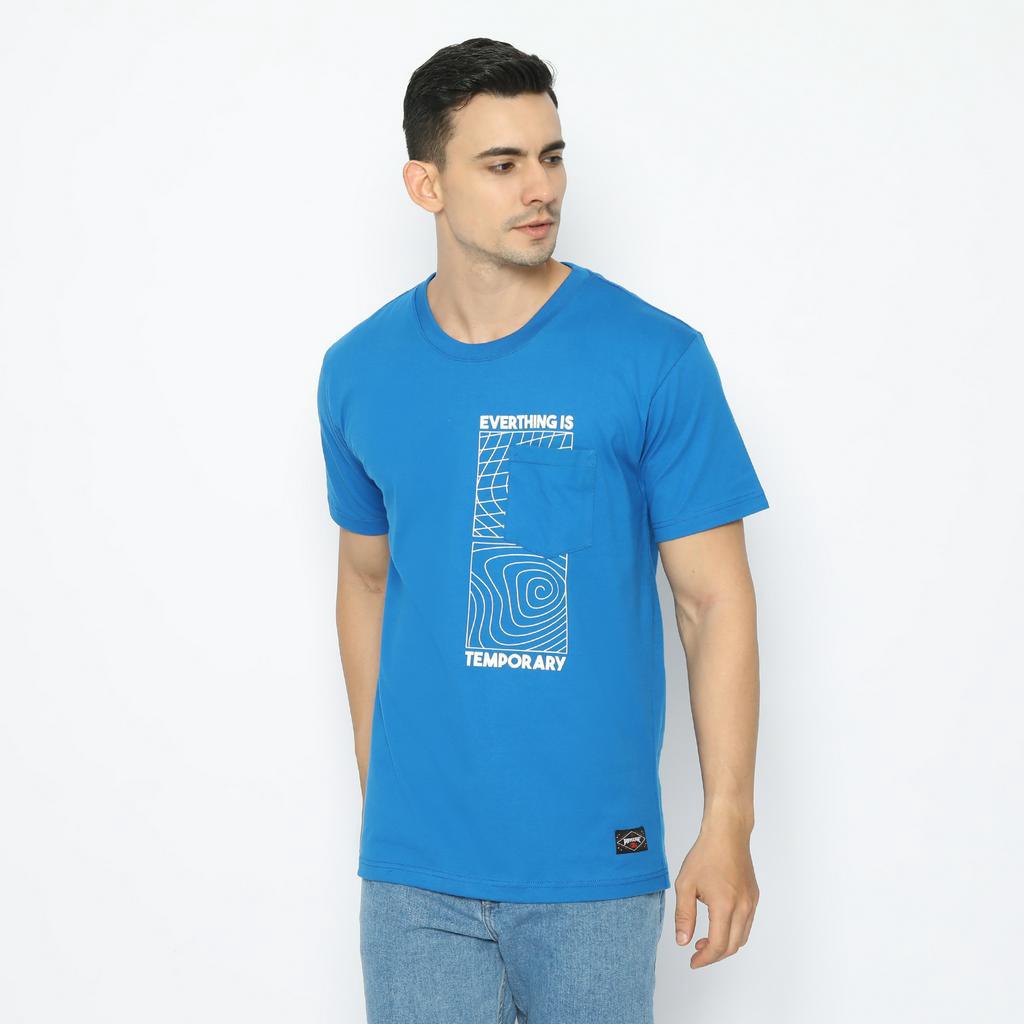 Papperdine - Kaos Pria - T-shirt Pocket Tee SS21 24S Temporary Snorkel Blue