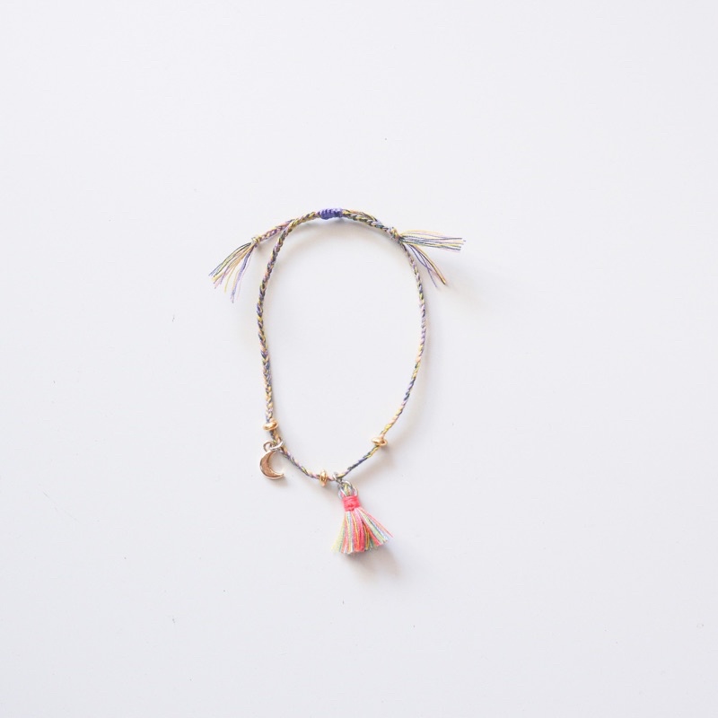 gelang tangan bright tassel kepang adjustable loliastuff (gelang braided/ gelang kepang/ gelang beads/ gelang charm/ gelang boho/ gelang friendship/ gelang bulan/ gelang bracelet/ gelang wanita)