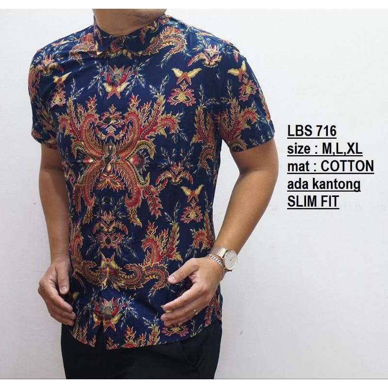 KEMEJA BATIK PRIA SLIM FIT BAJU BATIK PRIA SLIM FIT MODERN KEREN KATUN HALUS LBS389