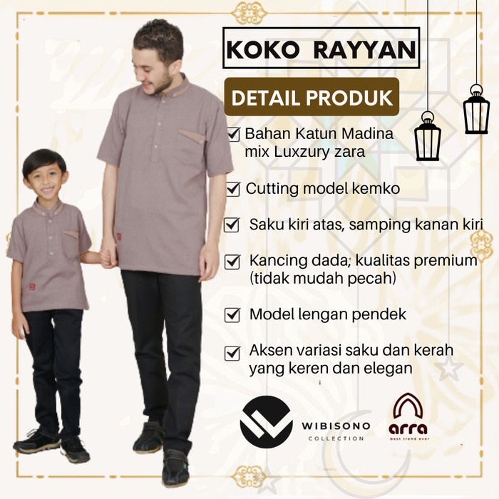 Sarimbit Keluarga Arra Gamis W13 Ayah Ibu Anak Series RAYYAN HIJAU Original Premium Baju Couple Keluarga Muslim