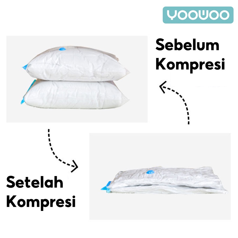 YooWoo Plastik Vacuum Baju / Travel Packing / Plastik Ziplock / Vacuum Baju Traveling / Plastik