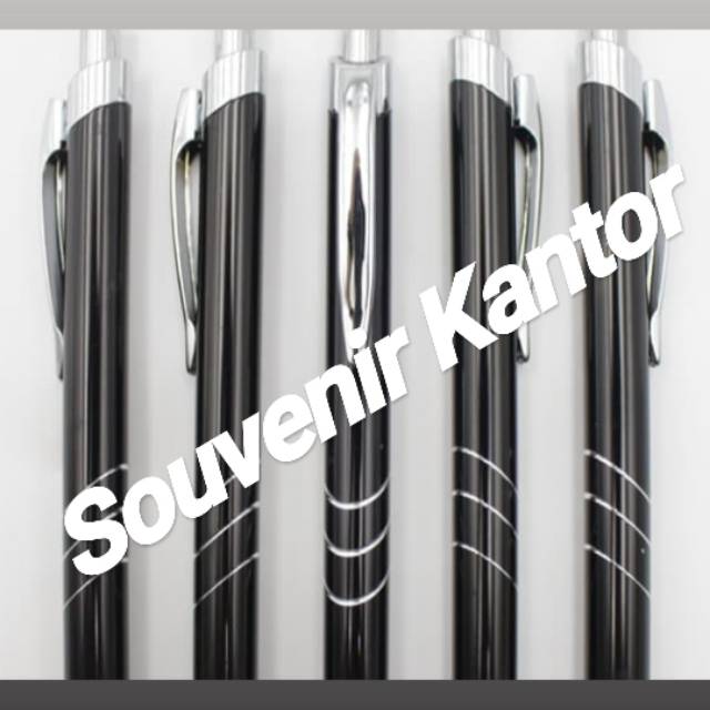 

Pen Metal PM 01 Pulpen Stainless Bisa Custom Logo / Nama - Hitam
