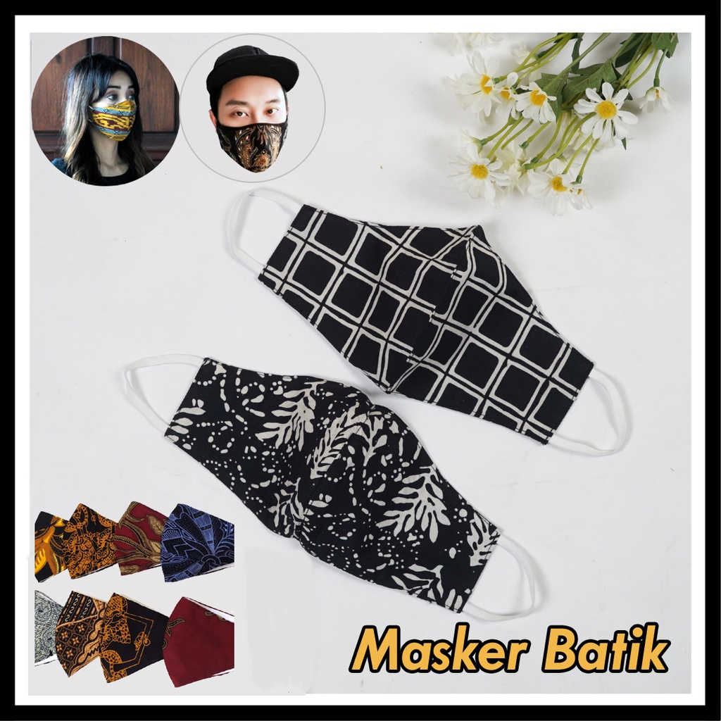 Masker Kain Batik - Bisa Dicuci - Masker Mulut dan Hidung Melindungi Dari Debu dan Lainnya - Random Motif-Vegasus Store (COD)