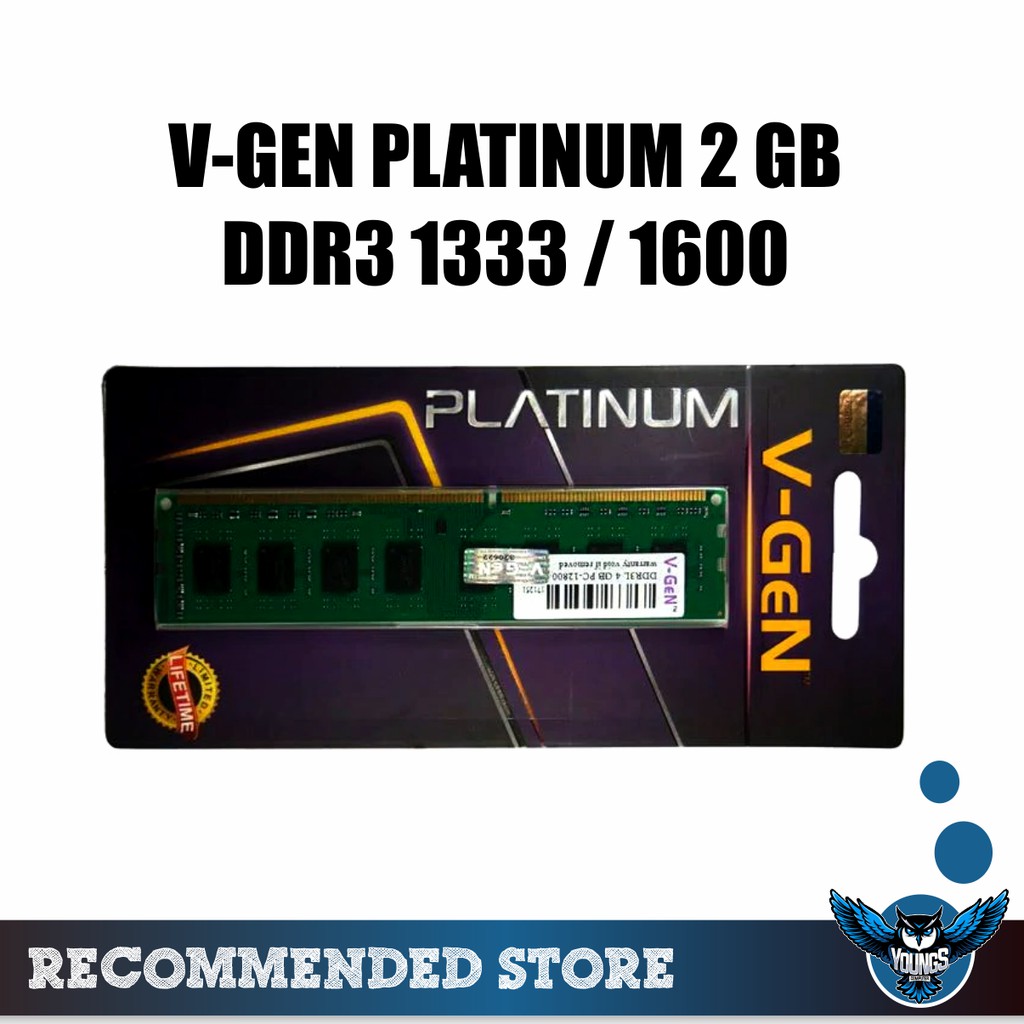 Ram PC V-Gen Platinum DDR3 2GB 1333 / 1600 (Longdimm) Vgen 12800