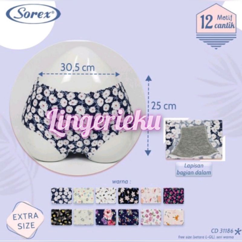 Sorex 31186 CD Celana Dalam Wanita Seamless Tanpa Jahitan Motif Bunga Dan Kartun Anti Nyeplak