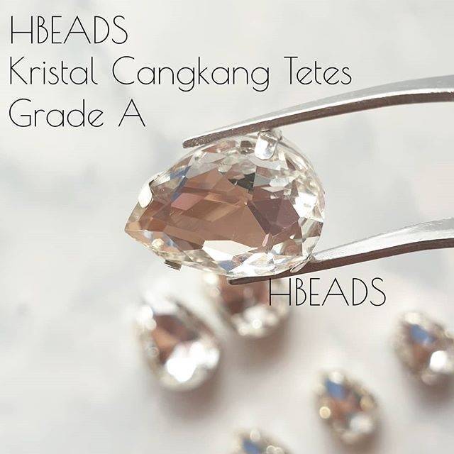 CK603 | 1 Lusin C. KACA Tetes 13x18 mm kristal cangkang