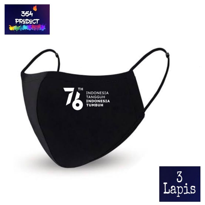 Masker 3 Lapis - Indonesia 76 Tahun | indonesia merdeka | HUT RI 76 | Hut RI 2021