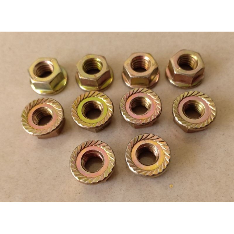 (10pcs)6mm Mur Kembang tembus(Flag Nut) Kepala Kunci 10mm