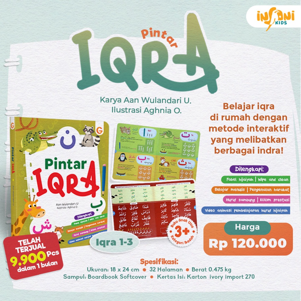 Buku Boardbook Pintar Iqra 1 - Gema Insani 100% Original