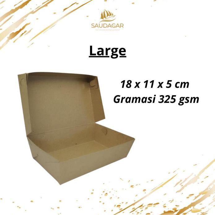 

termurah PAPER LUNCH BOX TEBAL MEDIUM 290 GSM / KRAFT / KOTAK / DUS NASI berkualitas