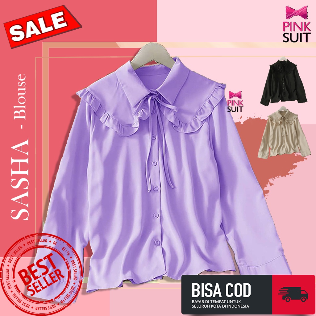 PINKS Fashion - Baju Blouse Bluse Blus Pakaian Outfit Fashion Atasan Import OOTD Wanita Cewek Blouse