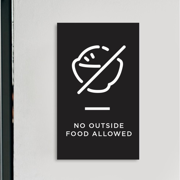 

No Food Outside Allowed Sign Acrylic 15x25 | Sign Board Acrylic Elegan