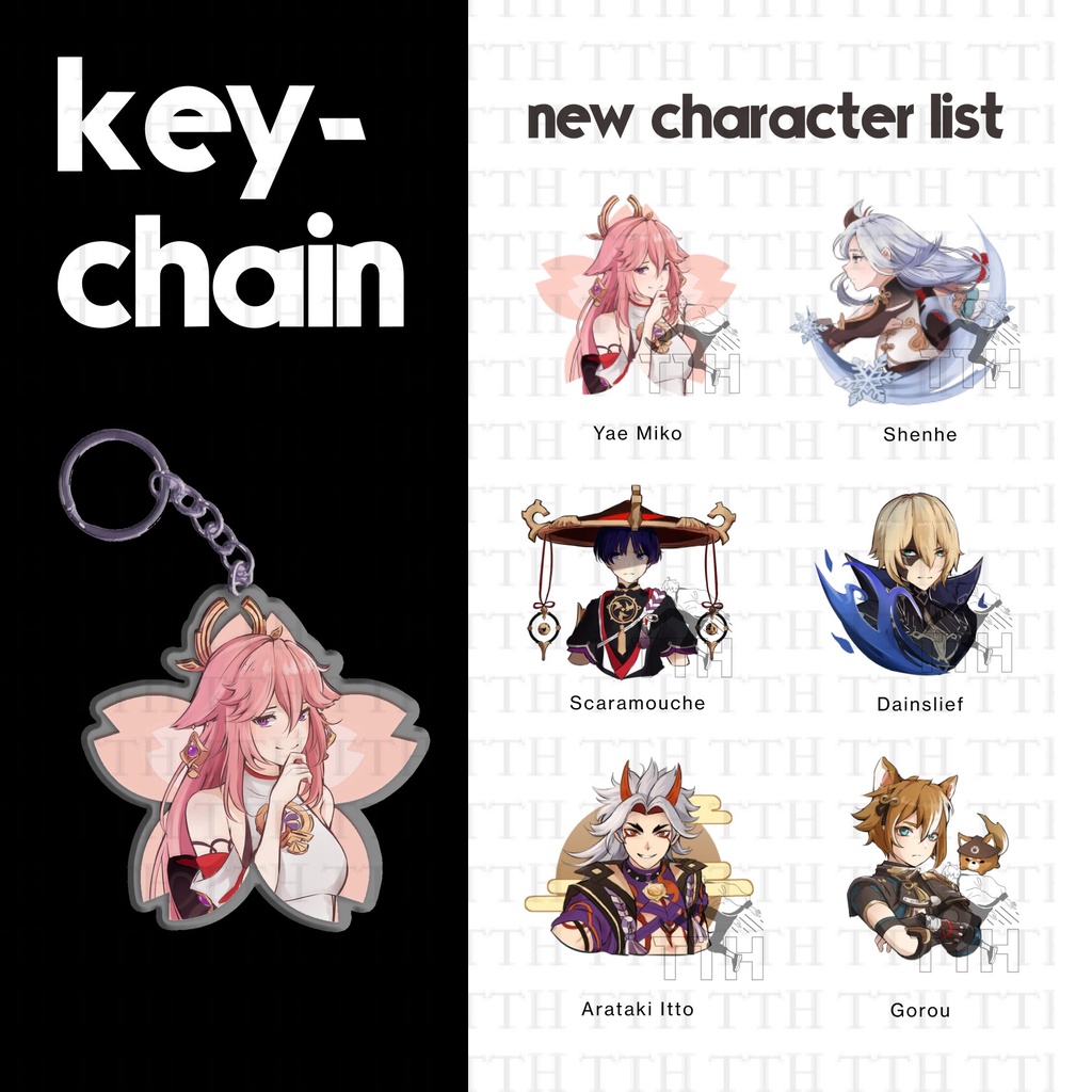 ACRYLIC KEYCHAIN Genshin Impact Fan Merch Character double sided akrilik