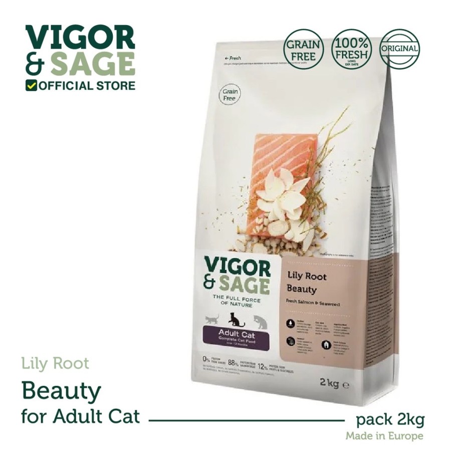 Vigor &amp; Sage Lily Root Beauty Adult Cat Food 2kg Vigor Sage Beauty