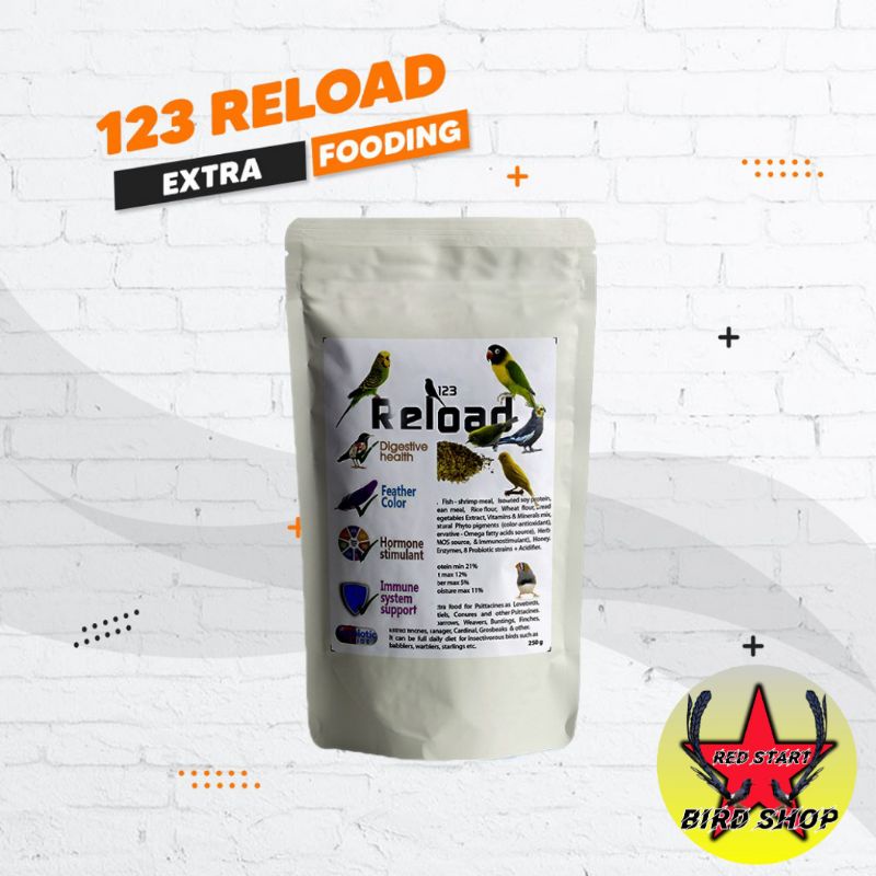 Extra Fooding 123 Reload Burung Kenari Finch Gold Amadin Lovebird Pleci