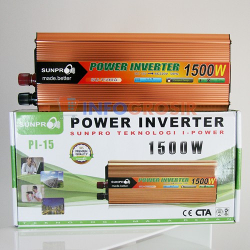 Power Inverter 1500 Watt Sunpro PI-15 Mengubah Arus Dc Menjadi Ac