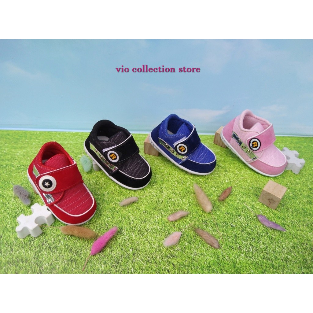 PROMO - SEPATU BALITA - SEPATU BABY - SEPATU ANAK - SEPATU MURAH - MODEL GARIS  - C03 - UNISEX