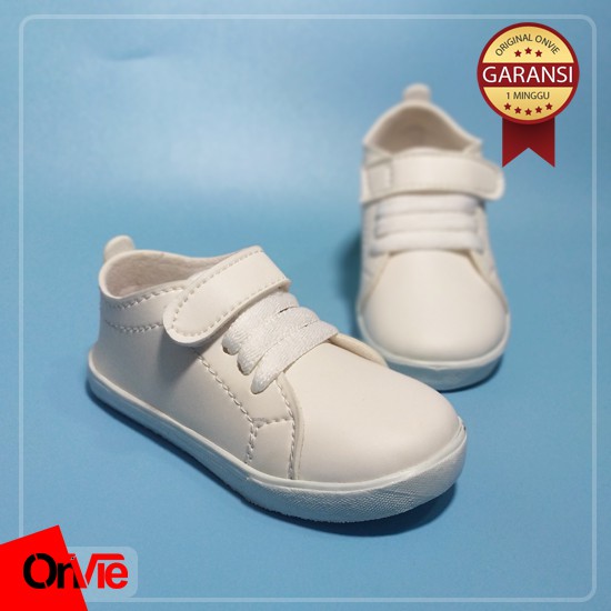 Sepatu Sneakers Anak Perempuan SD Putih Polos / Sepatu Sekolah Premium Onvie