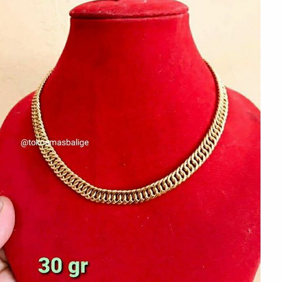 Kalung Rante Papan Polos 30 gram Emas LM/London 24K kadar 99,9%