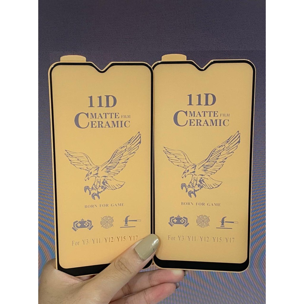 VIVO Y17 Y15 Y12 Y11 TEMPERED GLASS 21D Ceramic Matte Screen Guard Anti Radiasi Full Cover
