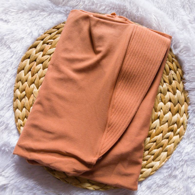 (AL-DHANS BERGO PED) HIJAB INSTAN BERGO PAD - JILBAB BERGO AD - JERSEY IRISH-Terracotta