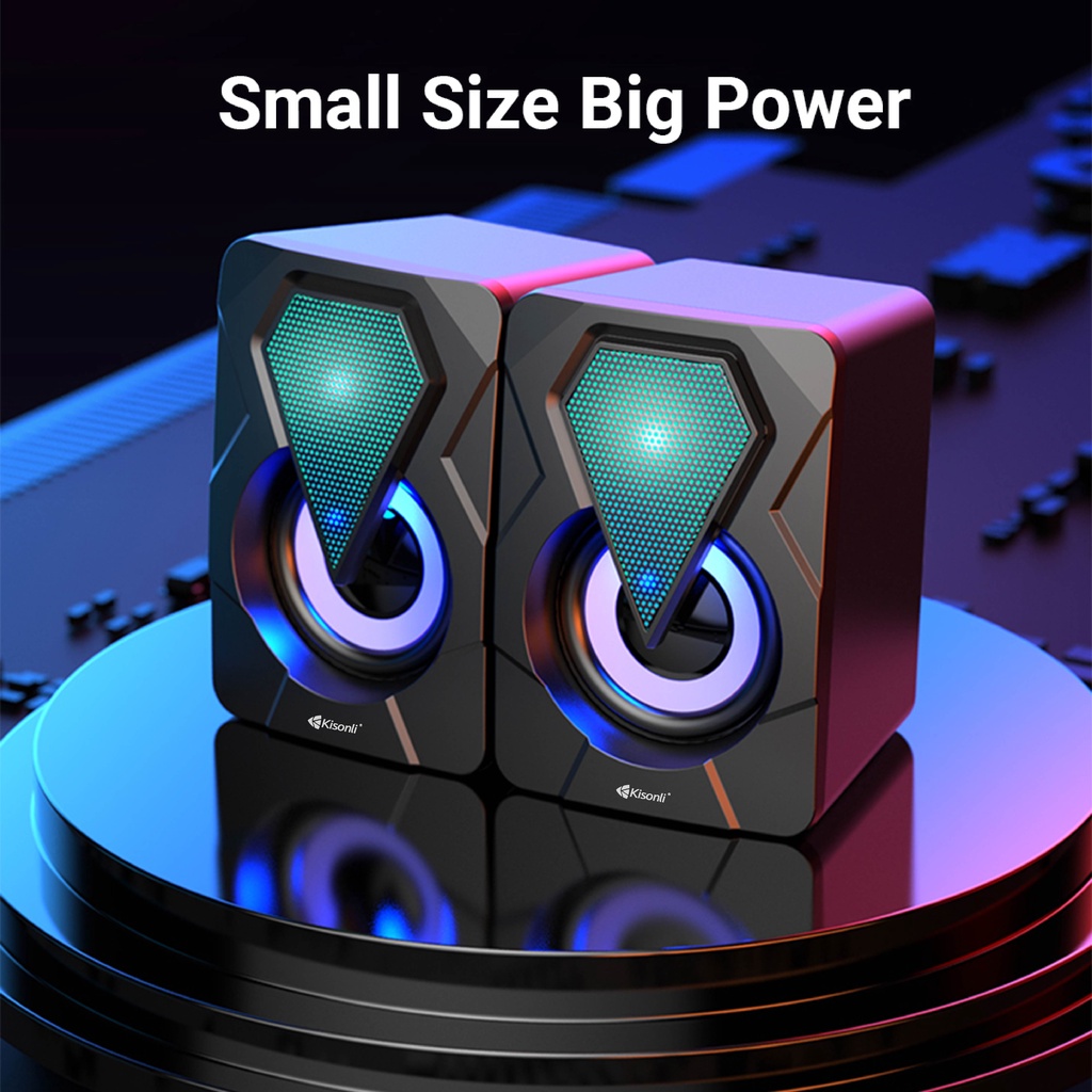 KISONLI Speaker Gaming Laptop Komputer L-9090 Led Rgb Light With Volume Control-2