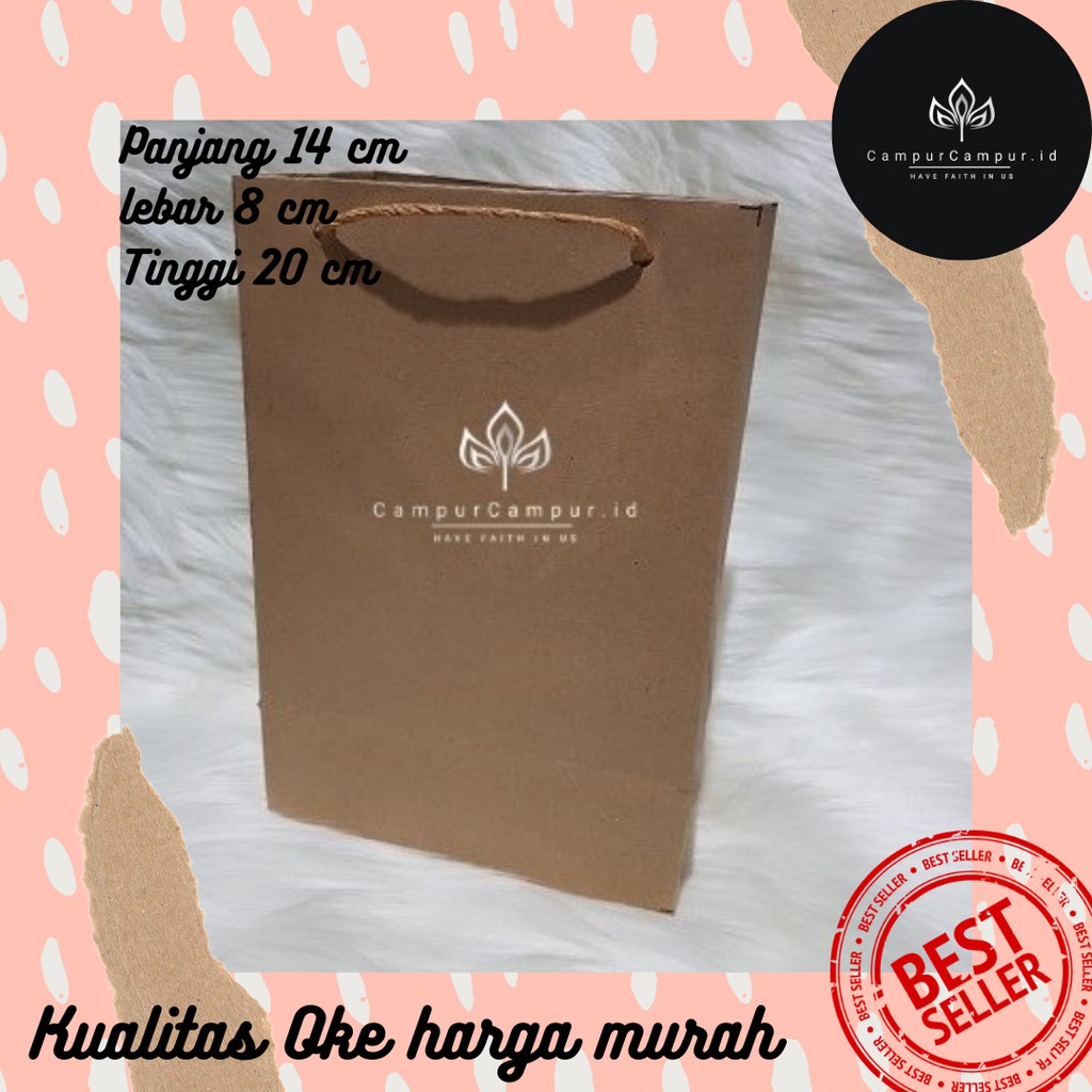 

PAPER BAG GOODIEBAG COKLAT POLOS 14x8x20