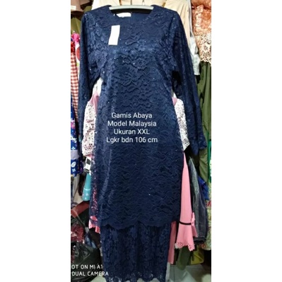 BAJU MUSLIM GAMIS ABAYA RENDA BROKAT MODEL MALAYSIS