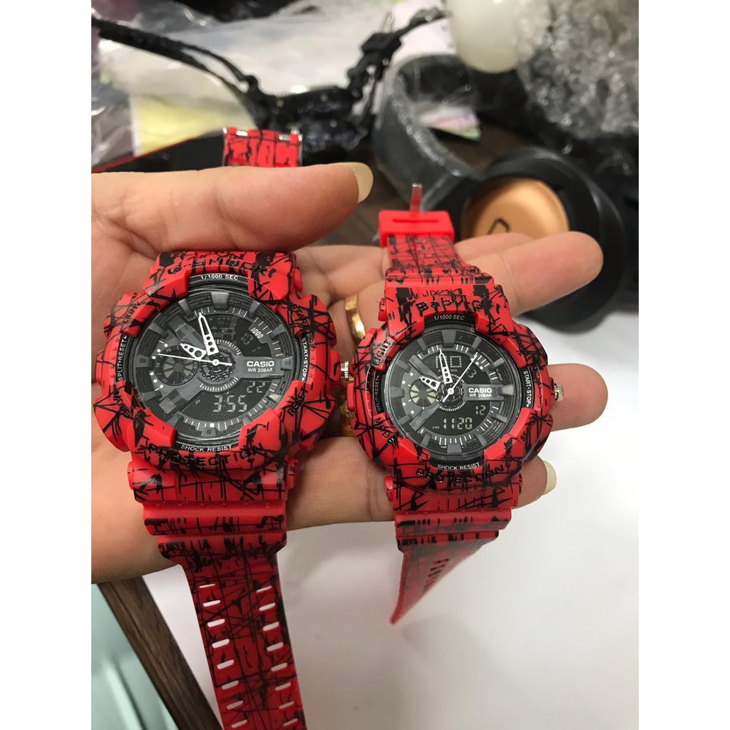 JAM TANGAN COUPLE G-SHOCK BABY-G CASIO MOTIF GARIS GA-110
