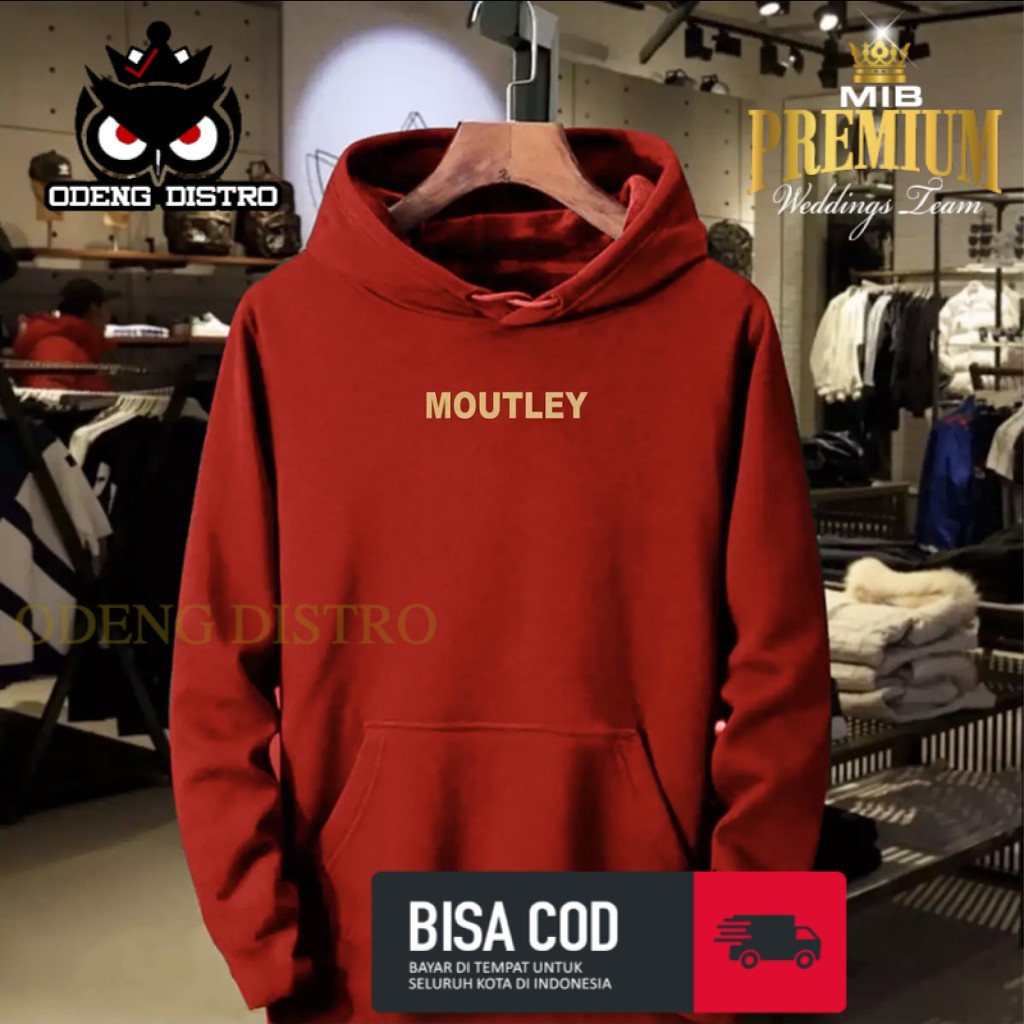 Hoodie Distro Moutley Premium GoldJaket Sweater Basebal Varsity Distro Keren Kekinian Termurah Bandu