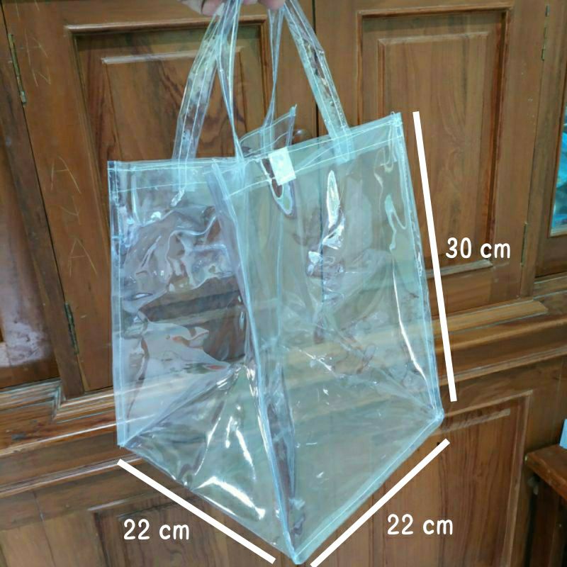 

tas souvenir FULL mika transparant muat KARDUS NASI 20x20 cm