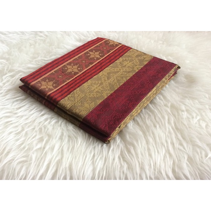 tenun songket  kain tenun songket baron 2 warna merah marun mix kuning New  tenun songket