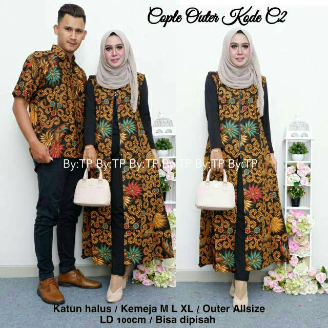  COUPLE  OUTER  ULER WARNA BATIK  PREMIUM MAXI KARDIGAN 