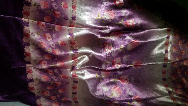 Gorden Minimalis Tulip Ahud Tanpa Vitrase Ungu Plus Tali Bahan