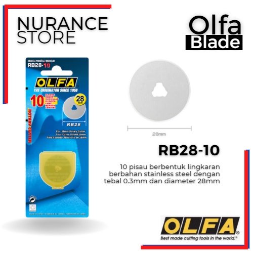 

REFILL BLADE OLFA RB28-10 UNTUK CUTTER OLFA RTY-1/G RTY-1/C