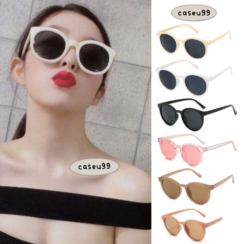 kacamata bulat bundar oval Irene yin/ sunglasses ulzzang/ kacamata retro vintage/sunglasses Summer Korean look