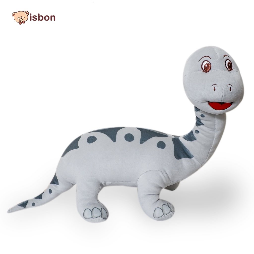 Boneka Dinosaurus Brontosaurus Abu Jumbo Bahan Halus Non Alergi Cocok Untuk Mainan Anak ISTANA BONEKA