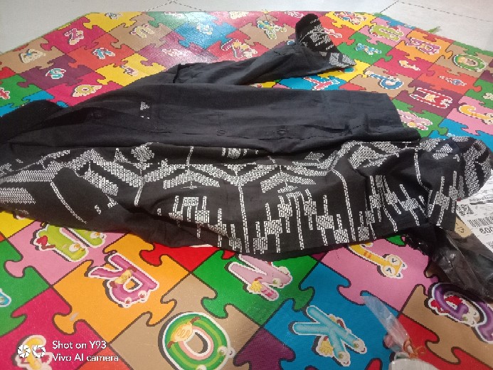 Kemeja Batik Pria Lengan Panjang Kombinasi Modern