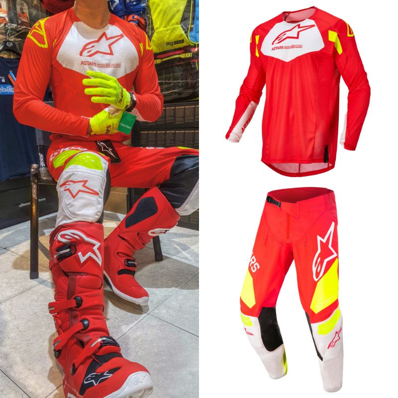 ALPINESTAR TECHSTAR FACTORY JERSEY+PANT/PAKAIAN SET MOTOCROSS ENDURO