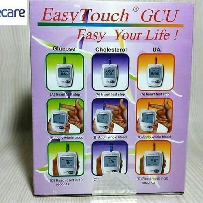alat tes gula darah easy touch GCU - alat tes asam urat koleserol