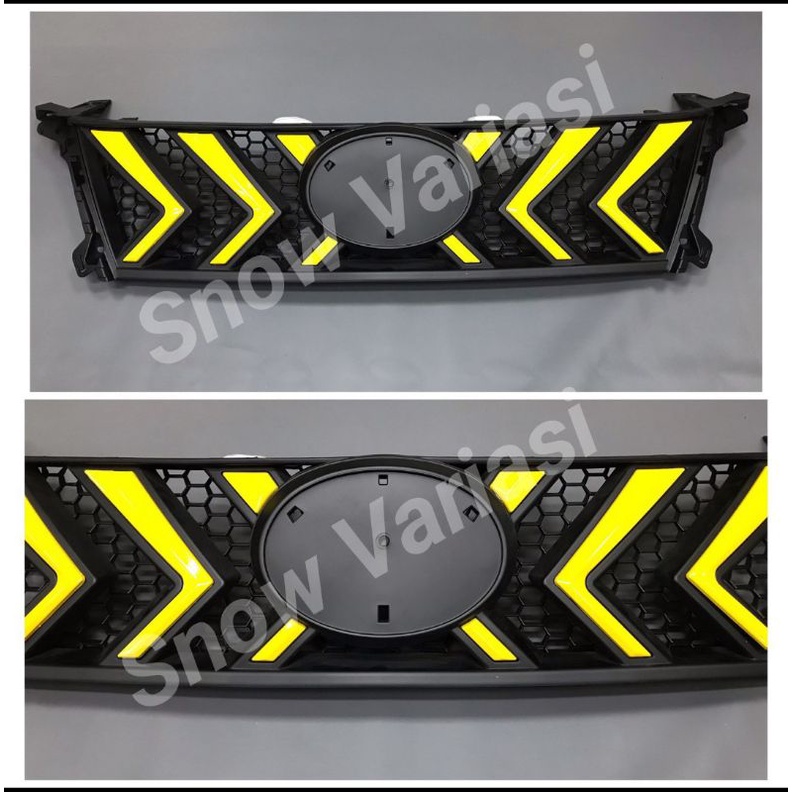 Gril Grill Front grille cover xtivo fortuner 2016 2018  hitam kilap doff lis kuning JSL