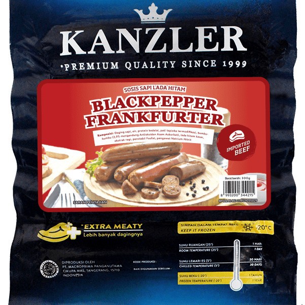 

KANZLER BLACKPEPPER FRANKFURTER 300 GR ISI 6
