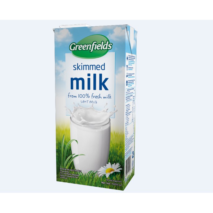 

Susu UHT greenfields skim milk 1 liter / 1000 ml