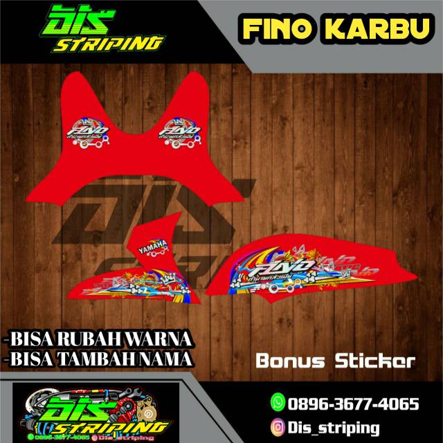 STRIPING STICKER TRANSPARAN YAMAHA FINO KARBU 2012 COSTUM 031