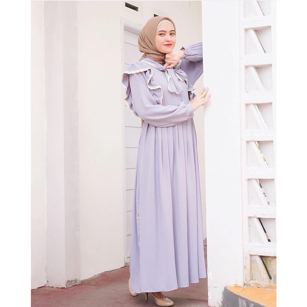 Gizka Dress gamis premium bahan airflow crincle deodora rayon wanita