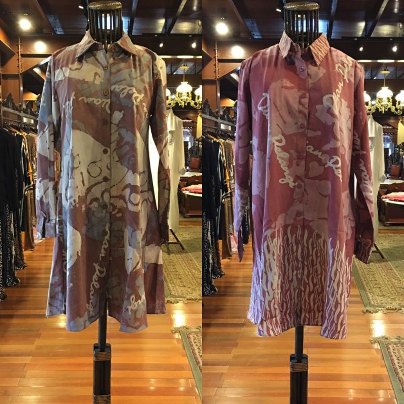 Dona Tunik Tissue by Dian Pelangi TERBARU Baju Atasan Batik Wanita Cantik Kerja Kantor Casual Formal
