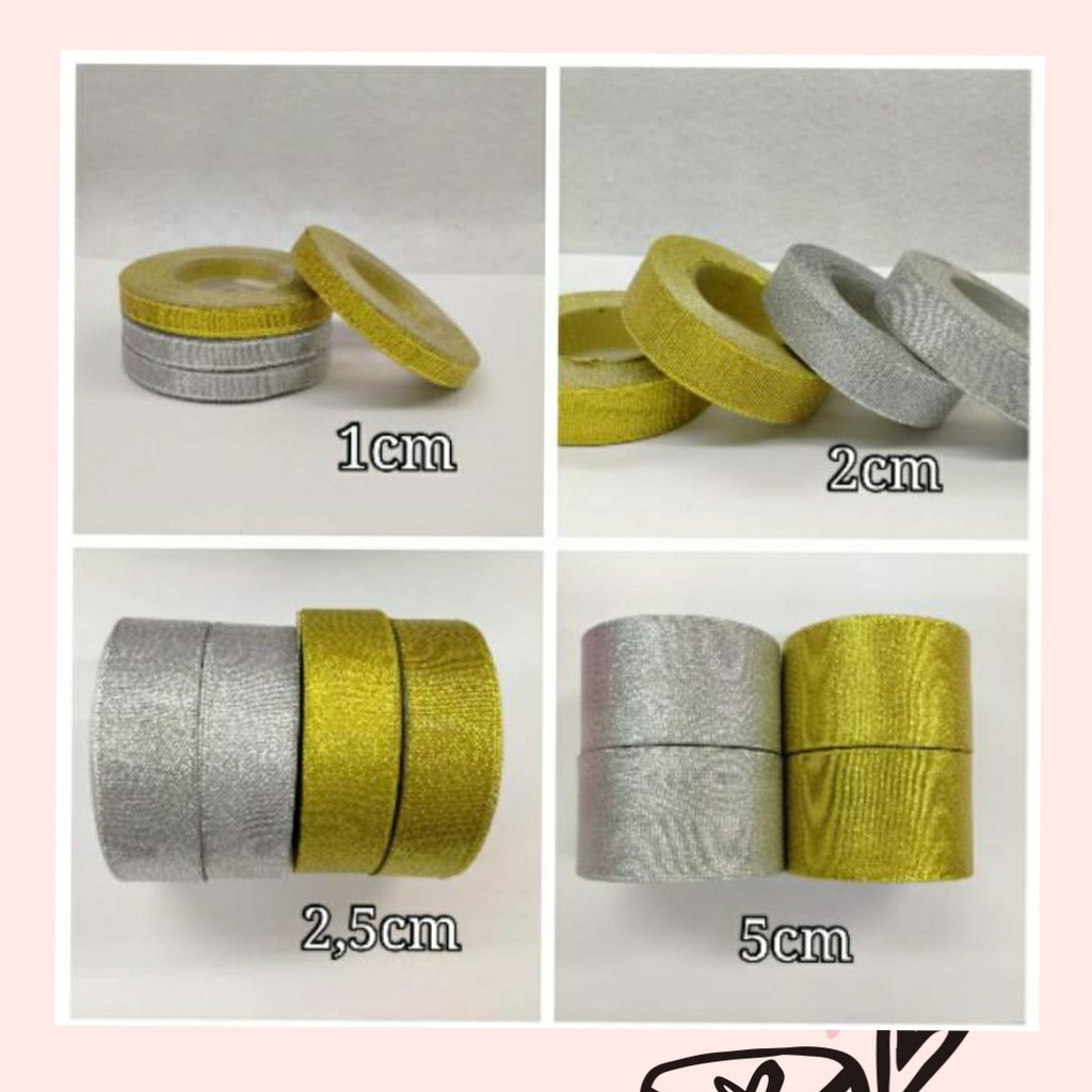 18 METER -  PITA GOLD &amp; SILVER GLITTER | 5 MACAM SIZE